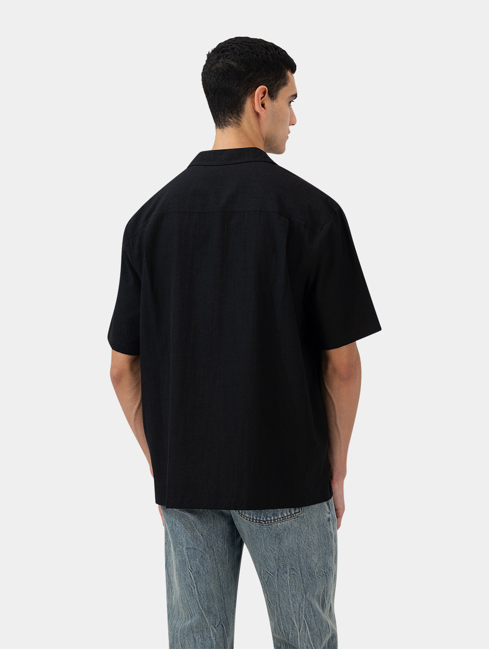 BLACK LINEN SHIRT