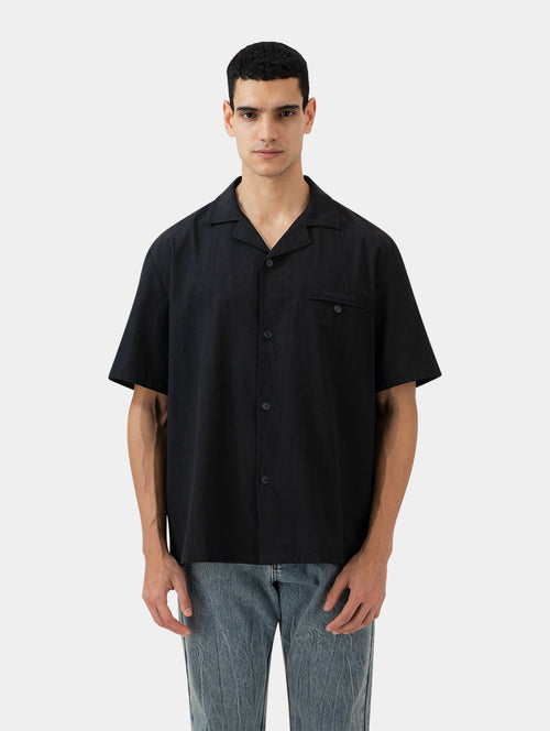 BLACK LINEN SHIRT