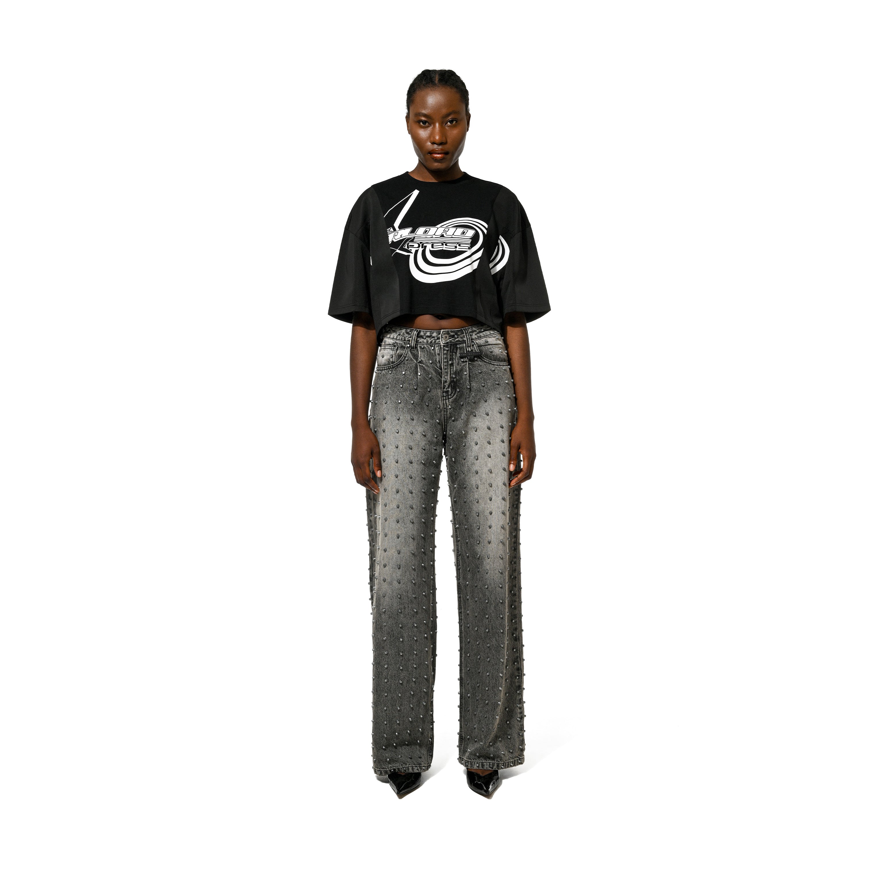 DECONSTRUCTED MOTO TEE - BLACK