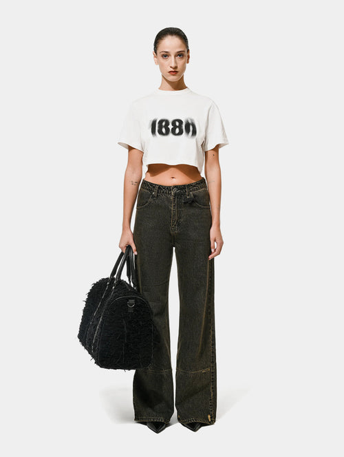 BLURED 1886 CROPPED TEE - WHITE