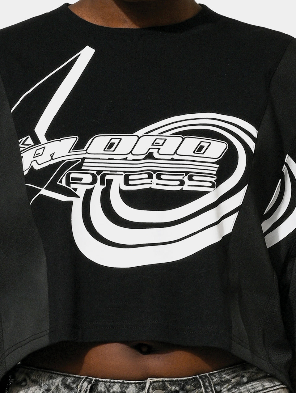 DECONSTRUCTED MOTO TEE - BLACK