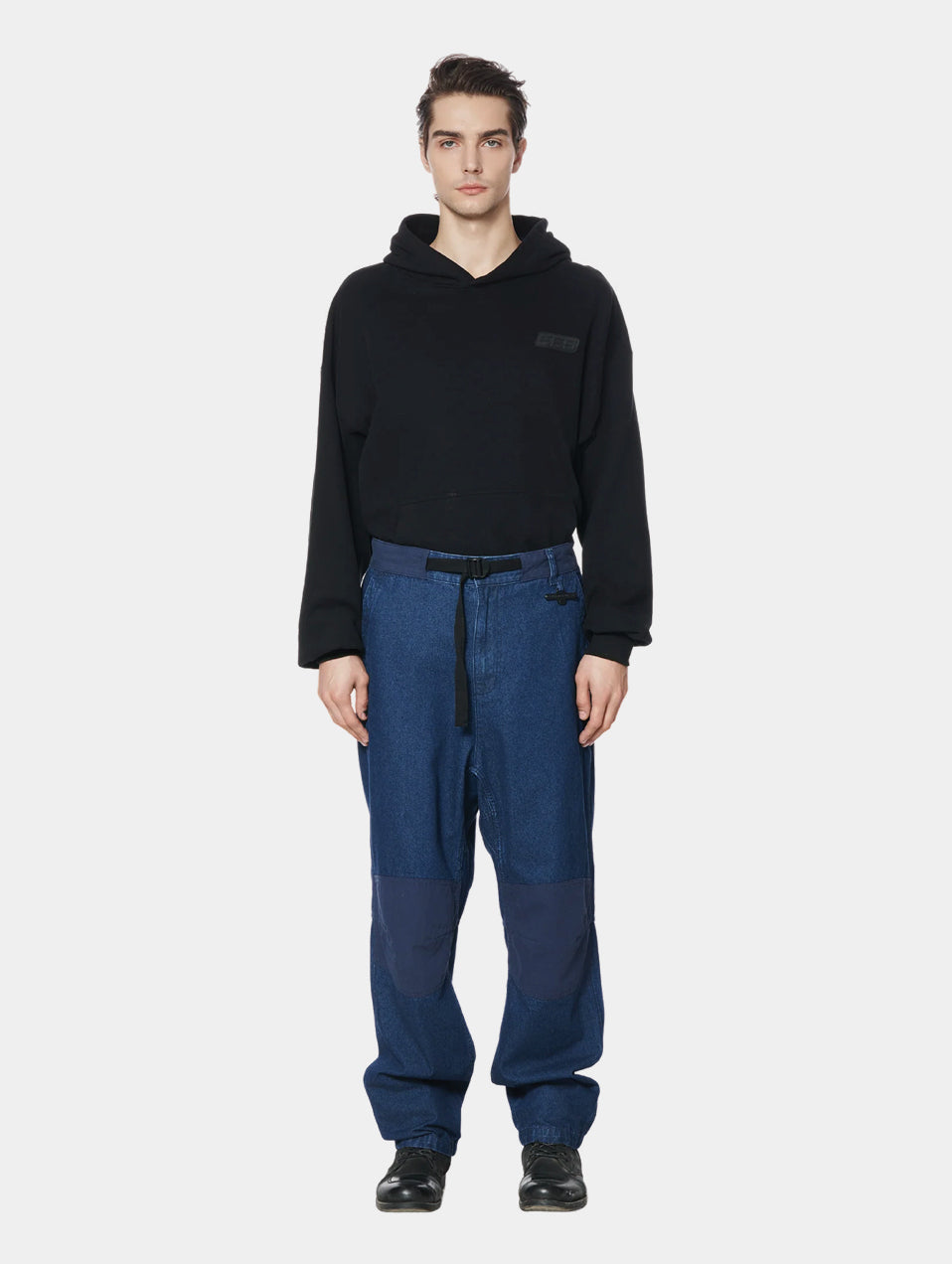 DENIM CARGO PANTS - BLUE