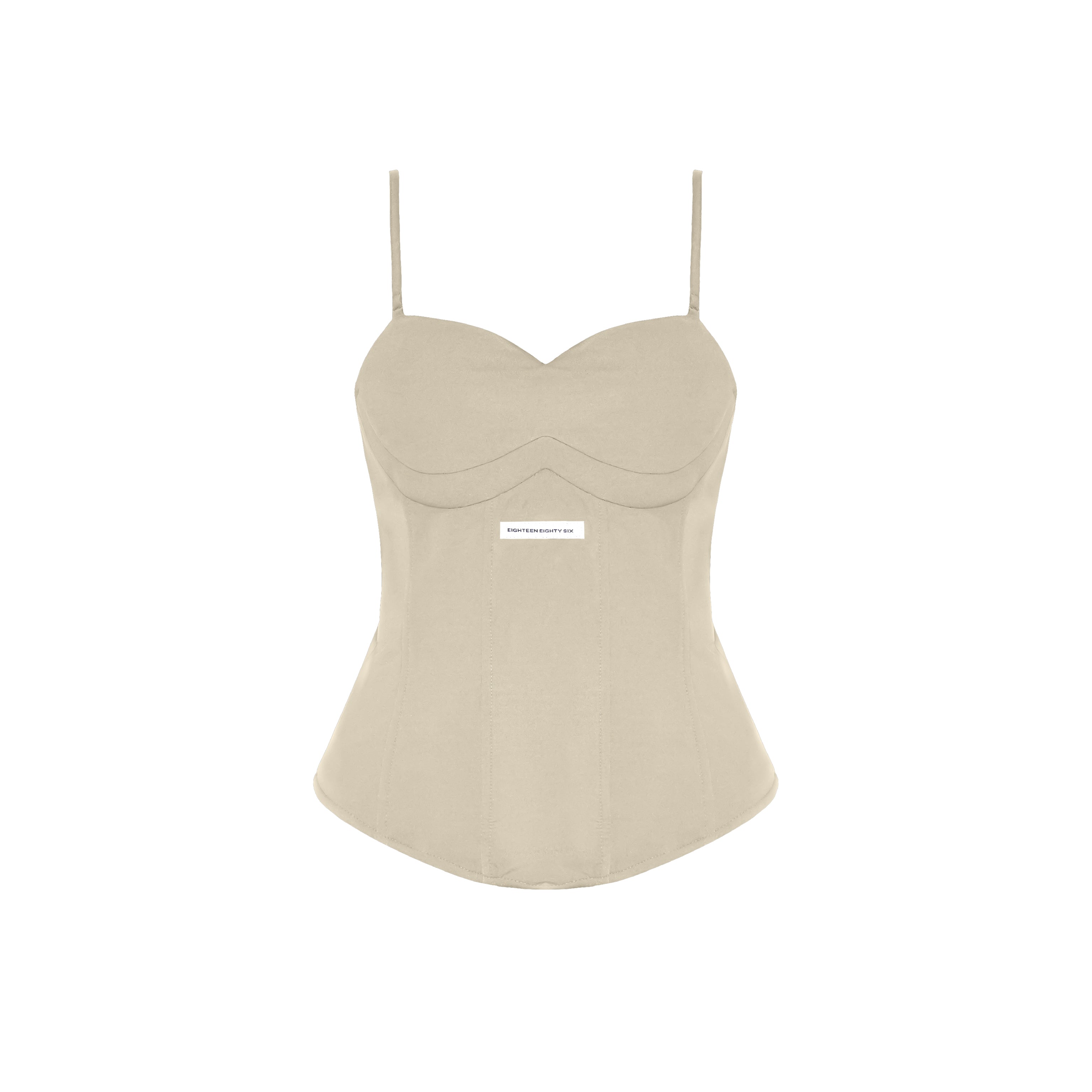 BUSTIER STYLE CORSET TOP - BEIGE – 1886 riyadh