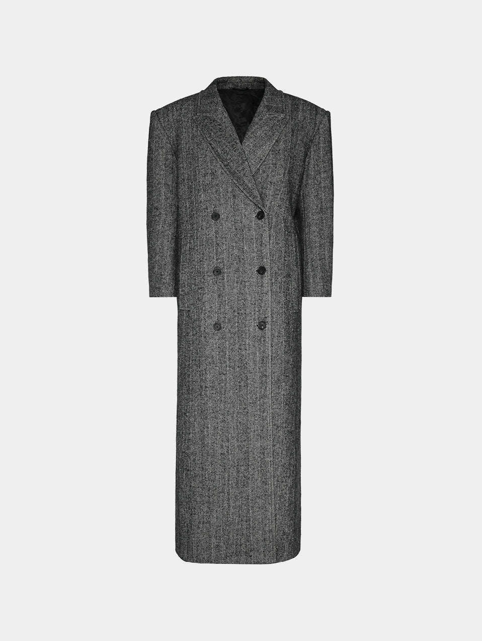 PEAK LAPEL COAT - GREY