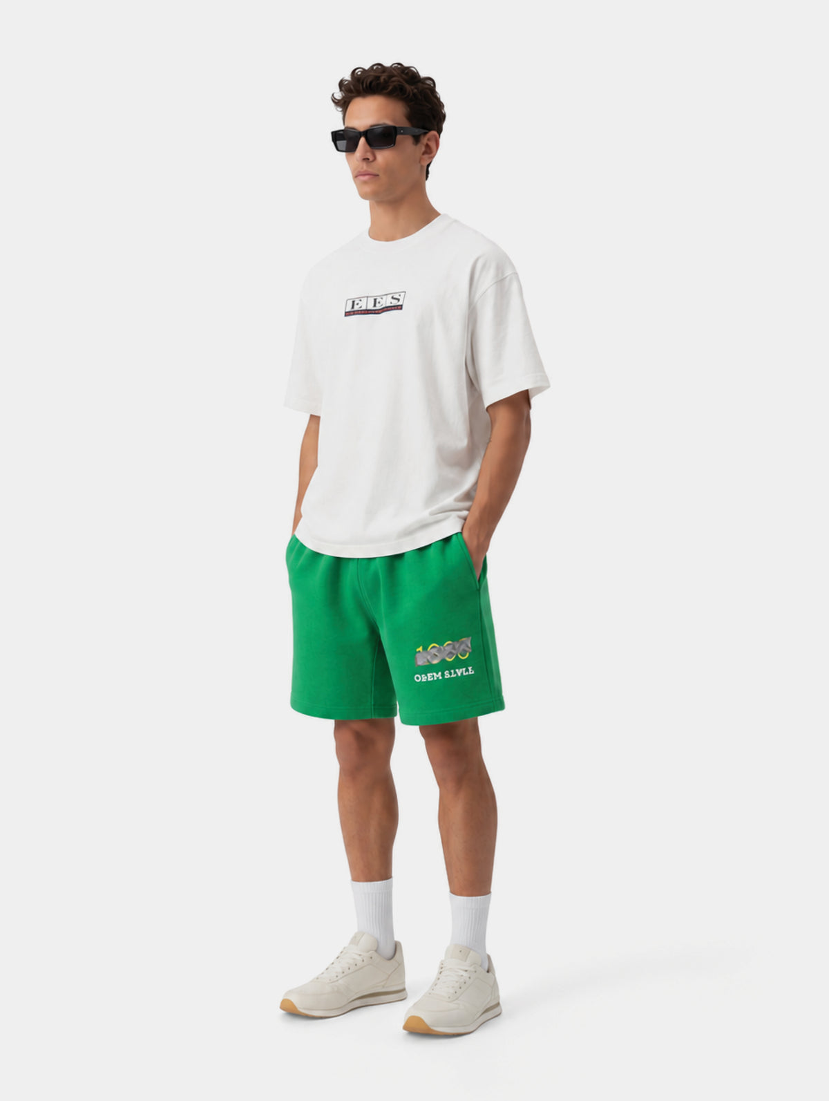 OVERSIZED GREEN SHORTS