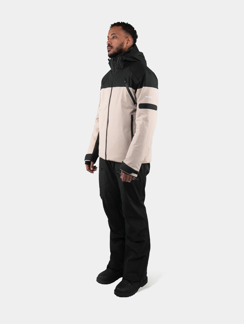 SKI JACKET - BLACK / OFF WHITE