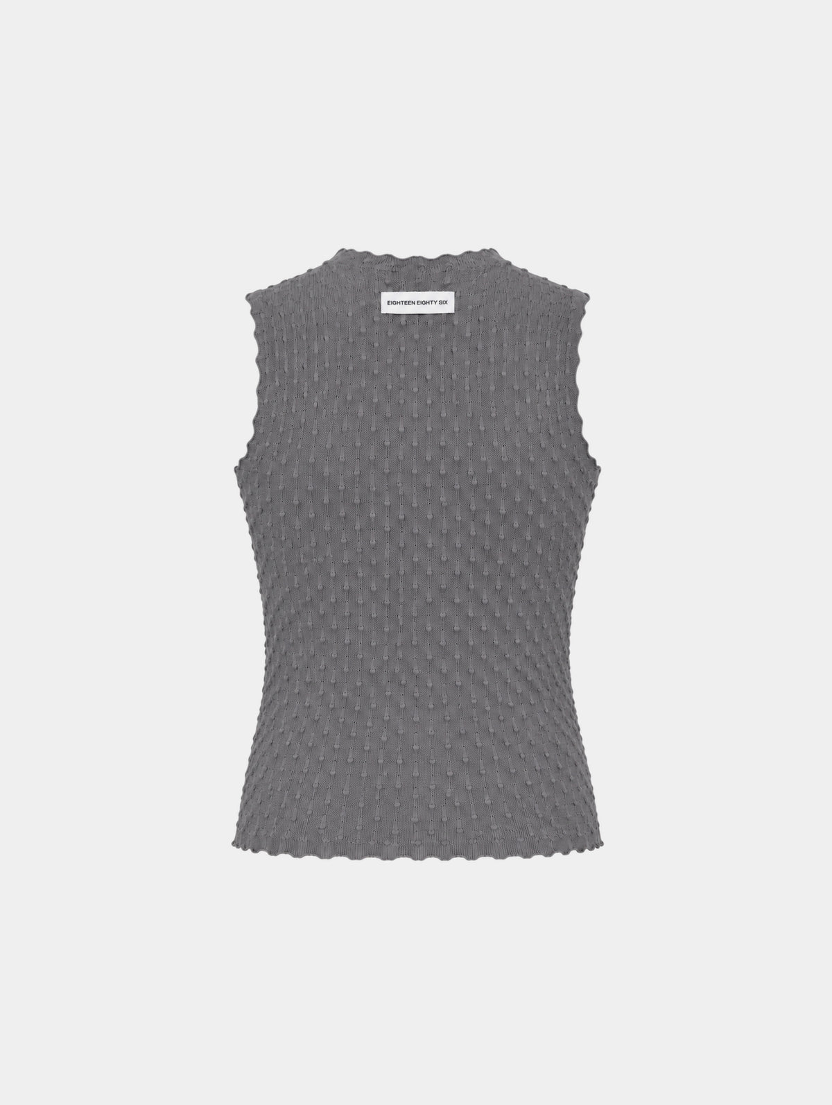 TEXTURED PRINTED TOP- GREY