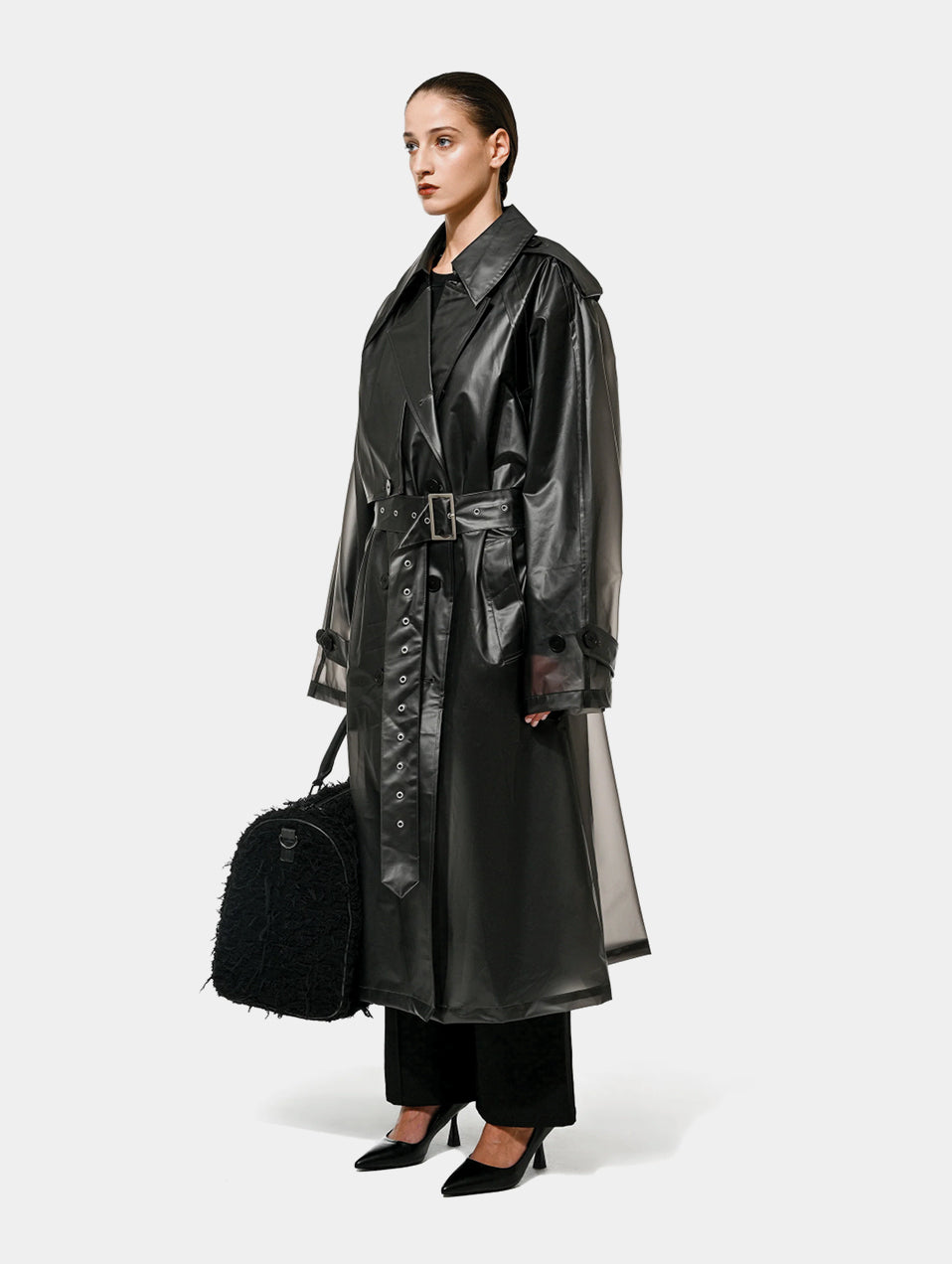 TRANSPARENT TRENCH - BLACK – 1886 riyadh