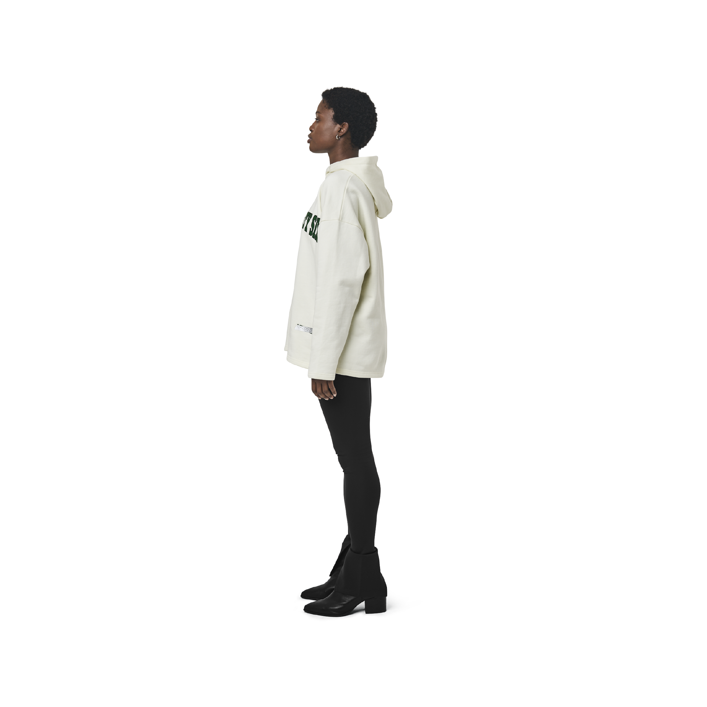 Classic leggings in black fabric featuring Eighteen Eighty-Six logo patch sewn at Elastic waistband. Open at ankle cuffs.